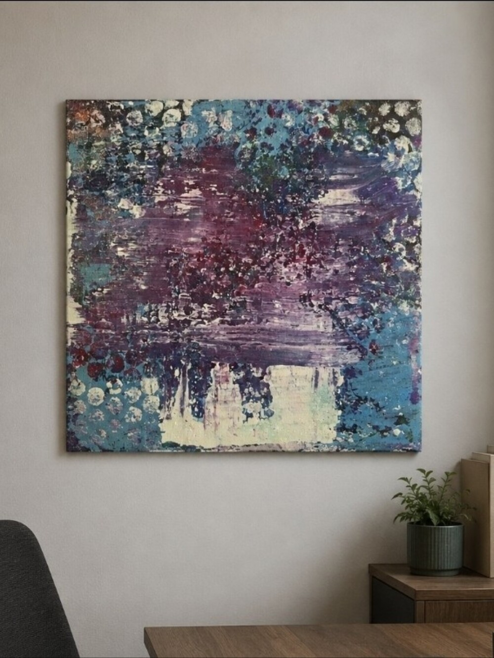 HANDCRAFTED Abstract Painting HANDMADE Artwork HANDPAINTED Mini Wall Art Decor
